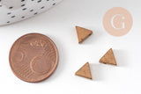 Perle triangle 1 trou laiton brut 7mm, x10 (G1347)