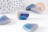 Perle triangle agate bleue en pierre naturelle pour création bijoux en agate naturelle,18-39mm, X5 (G3186)