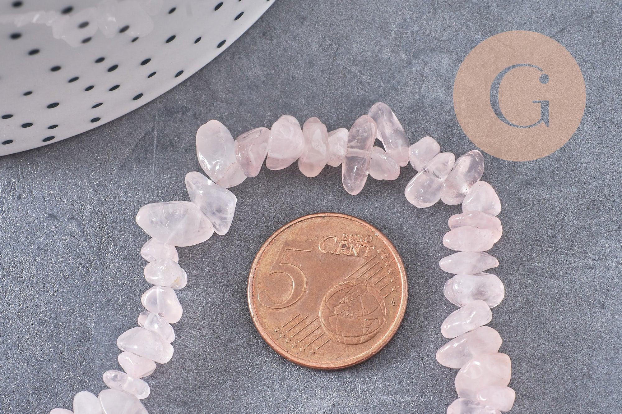 Perle triangle cristal beige rose 6x3.5mm, fil de 33cm, x1 (G6903)