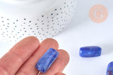 Perle tube acrylique bleu imitation pierre 25mm, x5 (G6796)