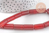 Perle tube cornaline agate naturelle 16-18mm, x1 fil de 39cm (G5186)