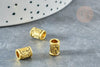 Perle tube cylindrique zamac doré vieilli 8mm, x10 (G8385)