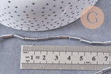 Perle tube hématite argentée 9.5mm, x1 fil de 19cm (G4484)