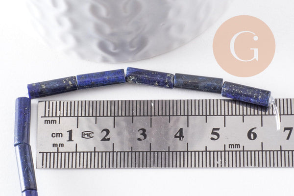 Perle tube lapis Lazulis naturel 13x4mm, des perles naturelles pour creation bijou en pierre naturelle lapis naturel,x1 fil, (G5167)