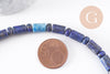 Perle tube lapis lazulis naturel 6-9mm, x1 fil de 40cm, (G4479)