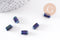 Perle tube porcelaine bleu foncé 10mm, x5 (G5395)