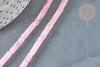 Perle tube quartz rose naturel 13x4mm, création bijoux pierre naturelle, fil de 39.3cm, X1 (G7348)