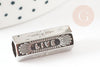 Perle tube talisman message LIVE argenté 21mm, perle argent bijoux chance, x1 G9314