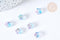 Perle verre étoile bleu violet 8mm, création de bijoux DIY, x10 (G8109)