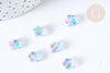 Perle verre étoile bleu violet 8mm, création de bijoux DIY, x10 (G8109)