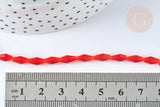 Perles Losanges verre facetté rouge transparent 8x4mm, perle cristal pour création bijoux, x1 fil de 58.4cm (G7343)