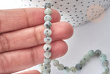 Perles Rondes Jaspe sésame kiwi naturel vert 6mm, x1 fil de 36cm (G7878)