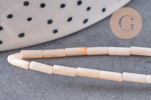 Perles Tube coquillage, perle nacre, perle tube, coquillage naturel,9mm, le fil de 38cm, x1 (G5416)