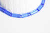 Perles Tube verre bleu roi 15x6mm, x1 fil de 12 perles (G3198)