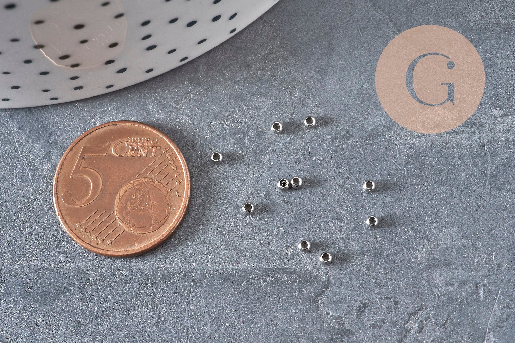 316 Stainless Steel Crimp Beads, Platinum, 2mm, x50 (G11174)
