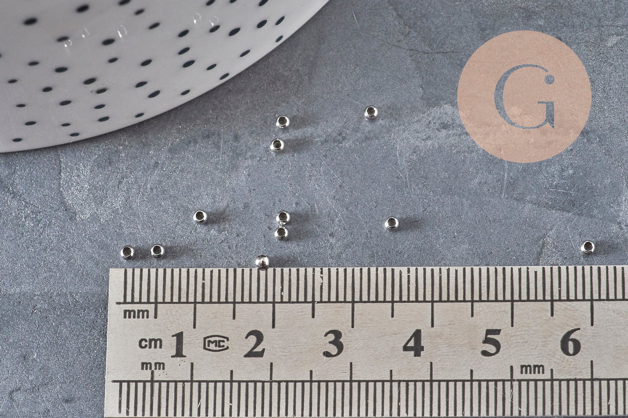 316 Stainless Steel Crimp Beads, Platinum, 2mm, x50 (G11174)