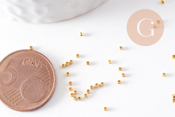 Perles à écraser laiton doré 1.5mm, x 5Gr (G1608)