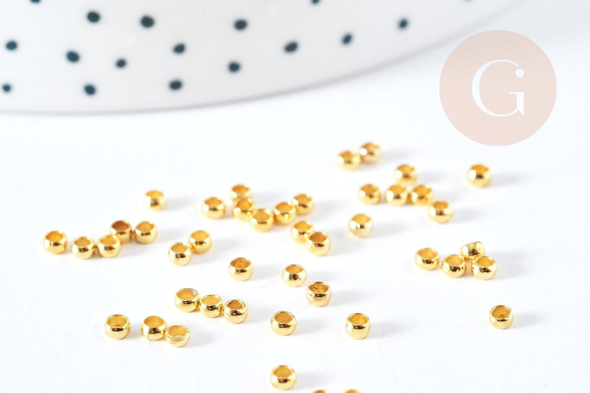 Perles à écraser laiton doré 2.5x1.5mm, x5Gr (G2551)