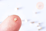 Perles à écraser tube acier doré inoxydable perles acier doré 2x2mm, x1gr (G6791)