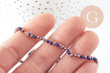 Perles abacus cristal noir cuivre 6x5mm, x1 fil de 38cm (G10899)