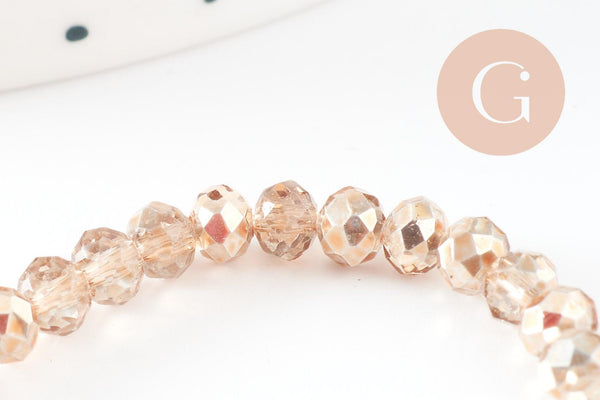 Perles abacus cristal doré irisé facette 4x3mm, x1 fil de 45cm (G7496)
