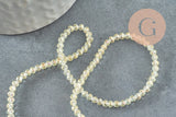 Perles abacus cristal jaune irisé 3.5x2.5mm, fil de 25.4cm x1 (G6762)