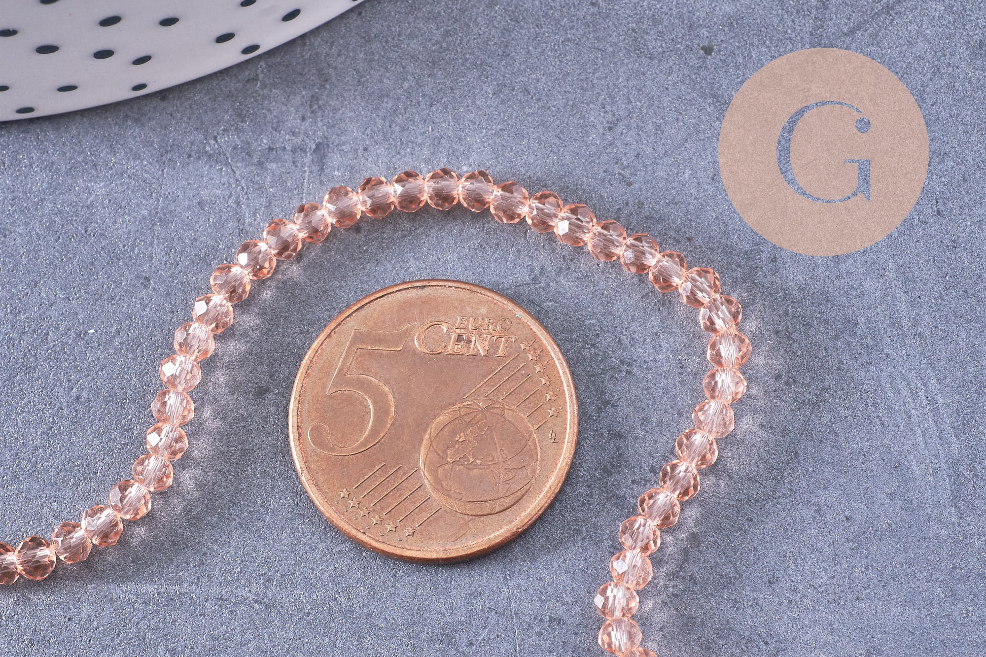 Perles abacus cristal rose clair 2.9mm, x1 fil de 35cm (G10947)