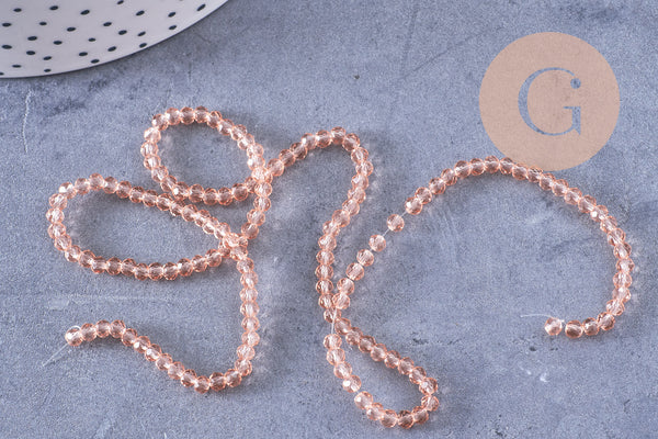 Perles abacus cristal rose clair 2.9mm, x1 fil de 35cm (G10947)