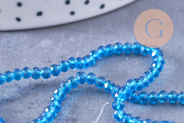 Perles abacus cristal turquoise 2.9mm, x1 fil de 35cm (G10948)