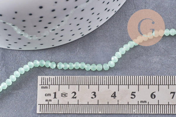Perles abacus cristal vert clair 3mm, x1 fil de 40cm (G1563)