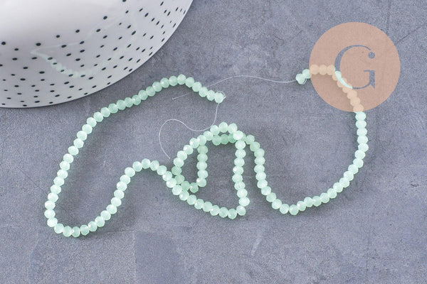 Perles abacus cristal vert clair 3mm, x1 fil de 40cm (G1563)