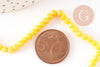 Perles abacus facetté cristal jaune 4x3mm, perles création bijoux cristal, fil de 46.5cm, x1 (G8696)