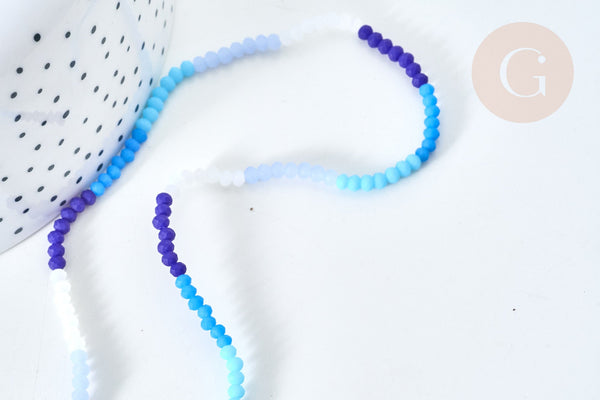 Perles abacus verre bleu camaïeu 3x2.5mm, x1 fil de 42.5cm (G7829)