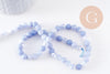 Perles calcédoine naturelle bleue 6mm, x1 fil de 38 cm (G2937)