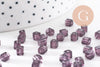 Perles carrées violettes, fourniture créative, perles verre tchèque, perles verre violet, création bijoux,4mm, x50 (G0542)