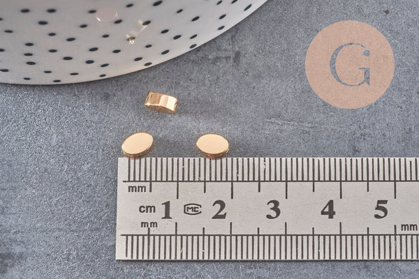 Perles charms ovales en métal doré 14K 6mm x30 (G1397)