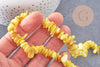 Perles chips de coquillage naturel jaune, 20mm,le fil 76cm, x1 (G8049)