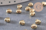 Perles coeur bombé plastique doré 5.5mm, x 10g (G10979)