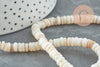Perles coquillage blanc naturel heishi 5-6mm, fil de 40cm x1 (G1814)