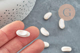 Perles coquillage naturel bisque beige 13-18mm, x10 (G0649)