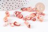 Perles coquillage naturel chips rose clair 8-18mm, x20gr (G1078)