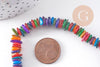 Perles coquillage naturel multicolore 5-10mm, x1 fil (G3031)