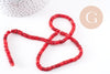 Perles coquillage rouge naturel heishi 5-6mm, x1 fil de 40cm (G1813)
