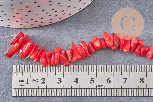 Perles corail rouge naturel, x20 grammes (G0994)
