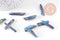 Perles cristal de roche bleu irisé, pierre brute, perle pierres naturelle, x10 (G0750)