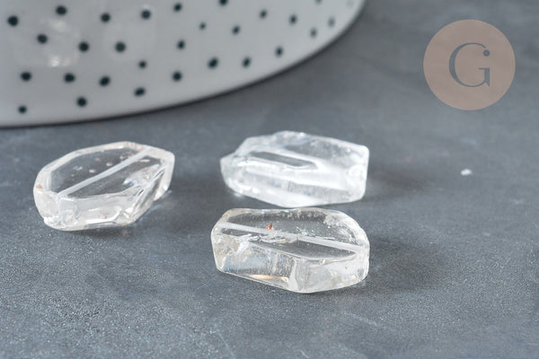 Perles cristal de roche transparent 24-28mm, pierre naturelle, x1 (G8406)