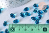 Perles cristal goutte bleu, cristal tchèque,9x6x5mm, x10 (G5360)