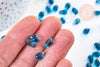 Perles cristal goutte bleu, cristal tchèque,9x6x5mm, x10 (G5360)
