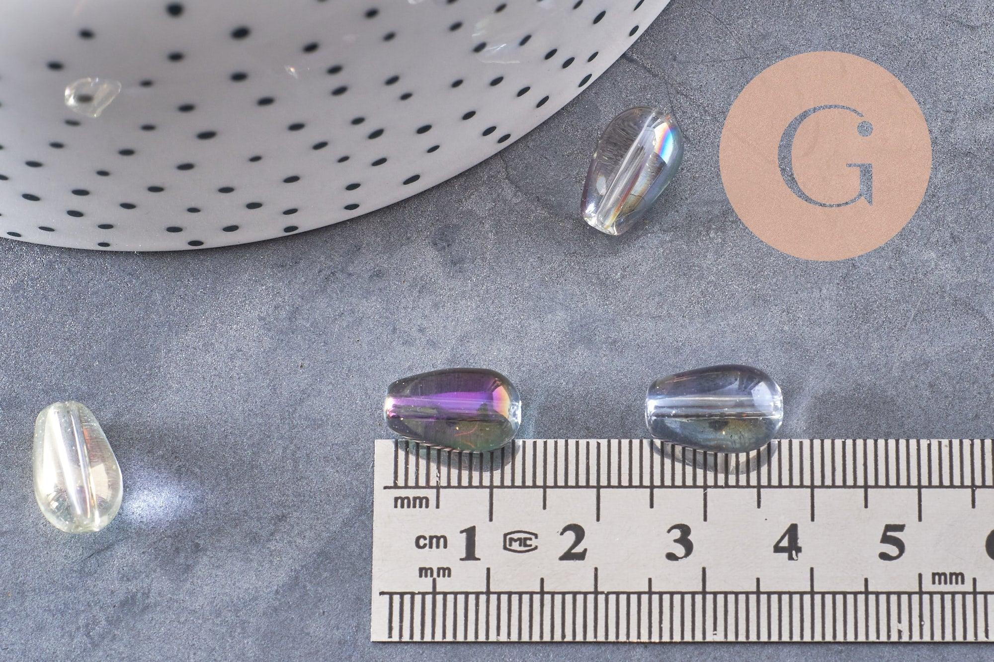 Perles cristal goutte multicolore, cristal autrichien, perles goutte, perle création bijoux 8x13mm, x50 (G2733)