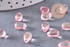Perles cristal goutte rose or, cristal tchèque, perles goutte, perle ,9x6x5mm, x50 (G6858)